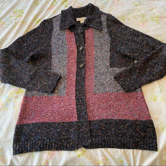 Christopher & Banks Sweaters - Christopher & Banks Multi Colored Button Up Sweater